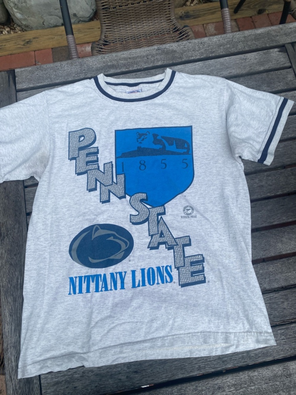 Vintage Penn State Nittany Lions Gray & Blue Graphic Tee